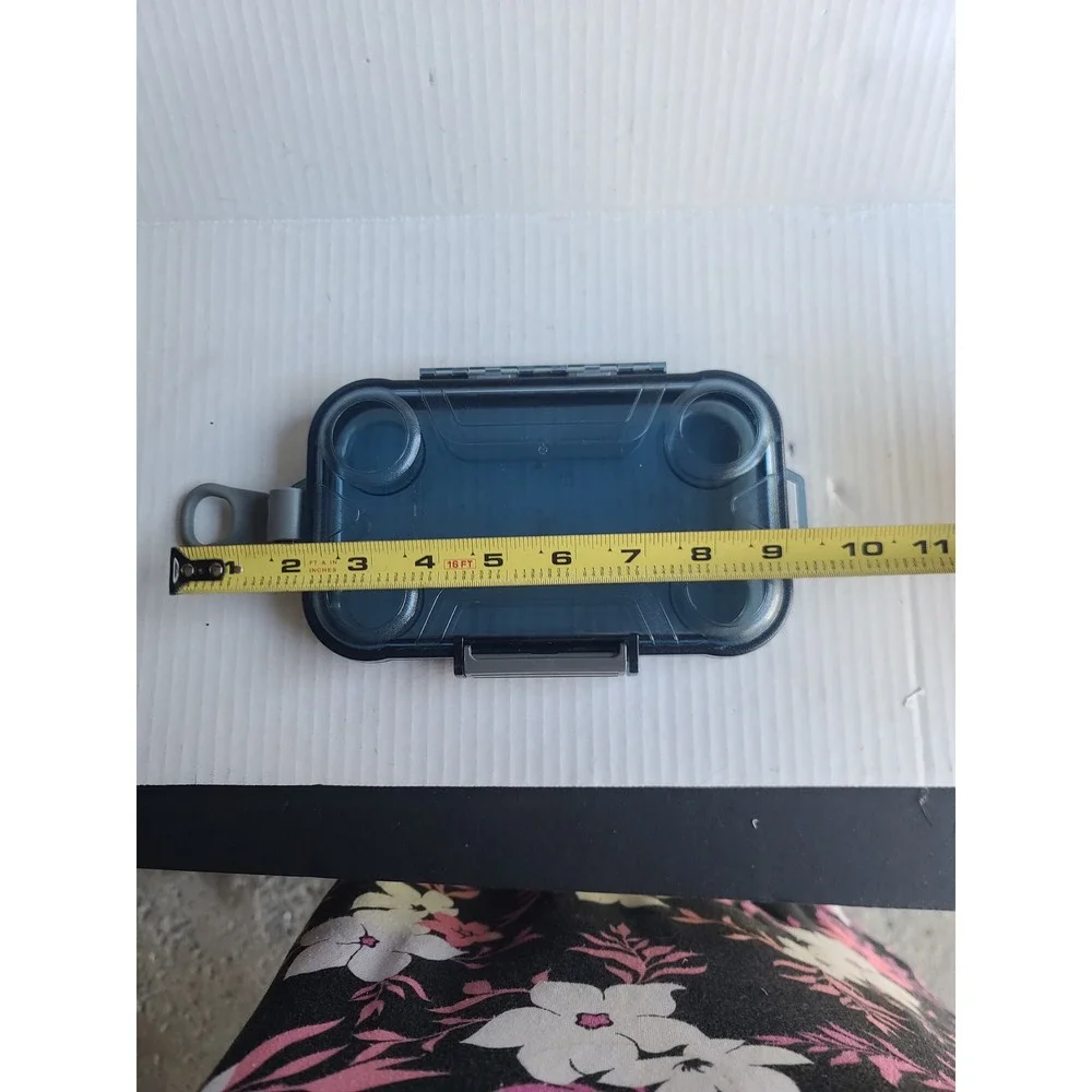 Waterproof Dry Box Translucent Blue Small Utility Case with Latch and Loop EDC